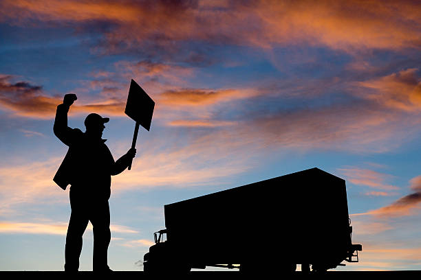 istock Truck Driver Union Strick 489275311