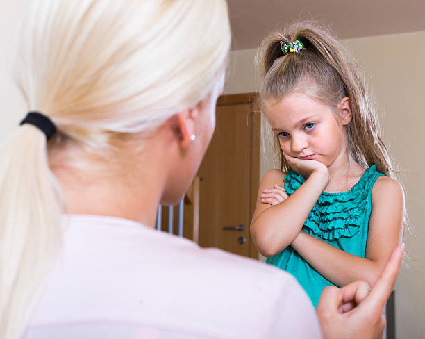 istock Woman scolding little daughter 489301818