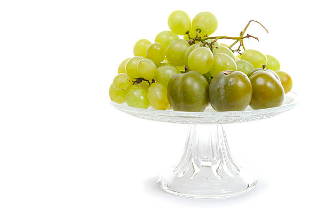 istock Fresh ripe white grapes clusters in a cup 489304236