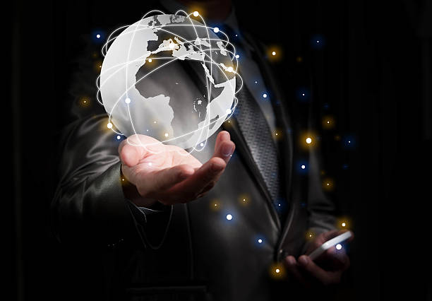 istock Businessman working with globalization concept, show Africa Cont 489305330