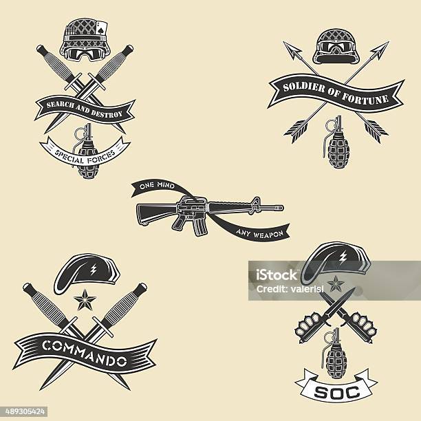 Military Emblems Stock Illustration - Download Image Now - Special Forces, Arrow - Bow and Arrow, 2015
