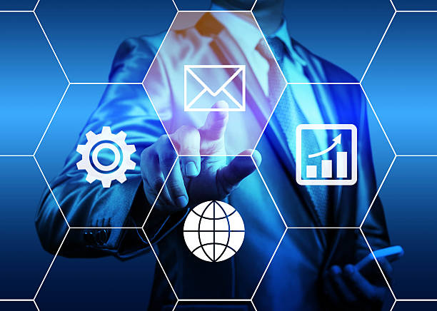 istock businessman pointing on digital screen choose email icon 489305718