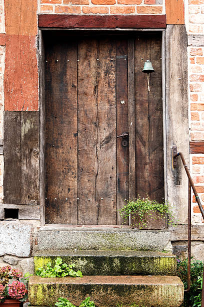 istock old wooden front door in a historic half timbered house 489306404