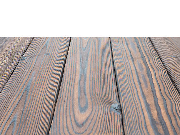 istock Dark textured wooden planks perspective background isolated on w 489307032