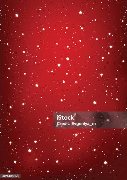 Shiny Stars On Red Background Stock Illustration - Download Image Now - 2015, Abstract, Backgrounds