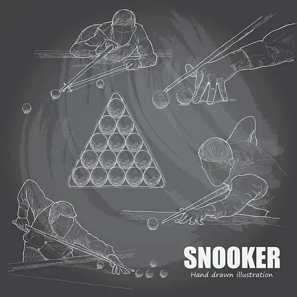 Vector illustration of illustration of Snooker