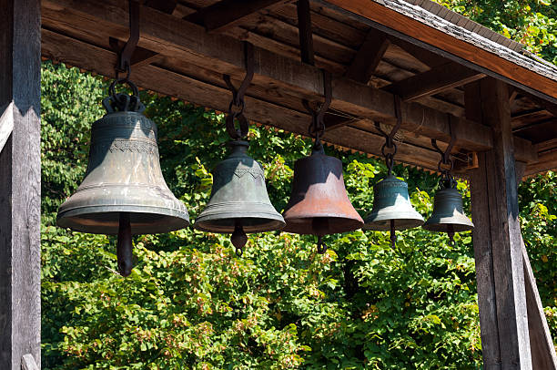 istock Ancient wooden church with a belltower 489312974