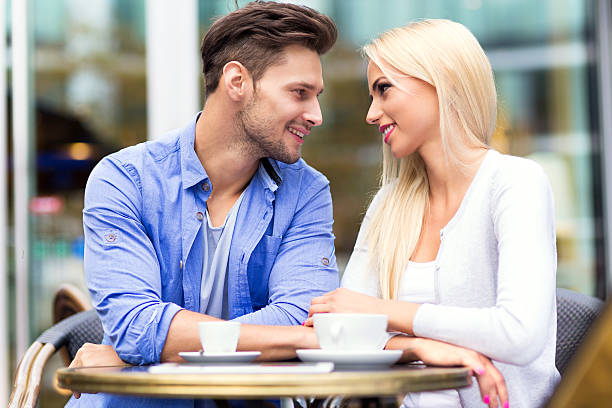 istock Young couple at outdoor cafe 489314236