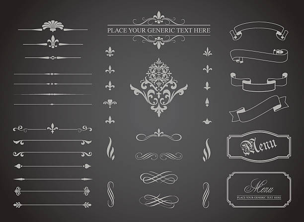 Vintage Decorative Ornament Borders and Page Dividers This image is a vector file representing a set of  Vintage Decorative Ornament Borders and Page Dividers. No mesh or transparencies. EPS 10 vector  file. ornaments & decorations stock illustrations