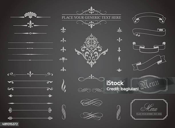 Vintage Decorative Ornament Borders And Page Dividers Stock Illustration - Download Image Now