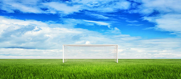 フットボール両国にとって - football goal post goal post american football football field ストックフォトと画像