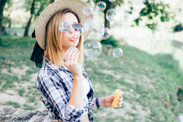 istock Woman in Autumn Forest 489336588