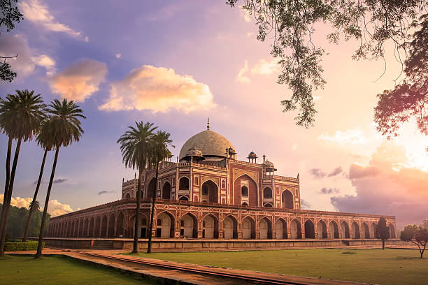 tomba di humayun, delhi, india-cngltrv1109 - india new delhi architecture monument foto e immagini stock