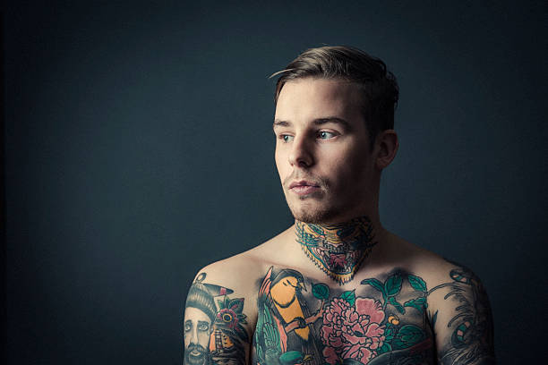 istock Thoughtful shirtless tattooed man 489344680