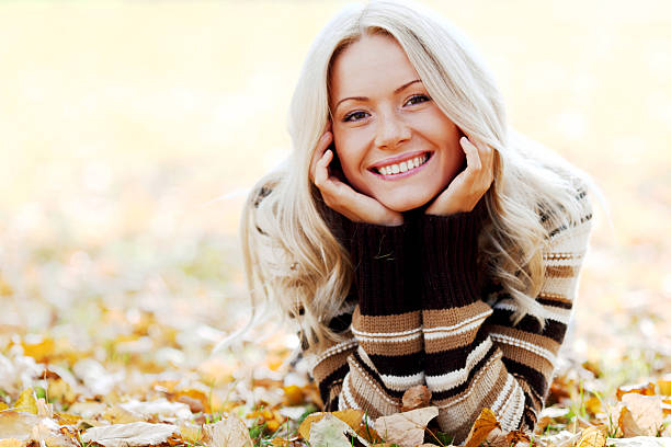 istock Woman on autumn leaves 489347022