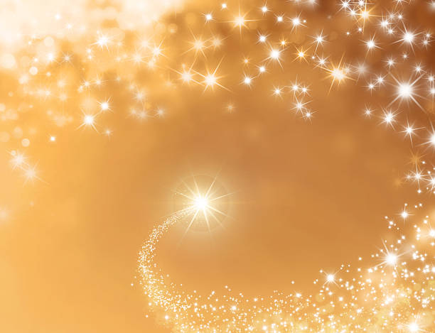 Festive lucky star background Shooting star making its way through a shiny gold background luck stock pictures, royalty-free photos & images