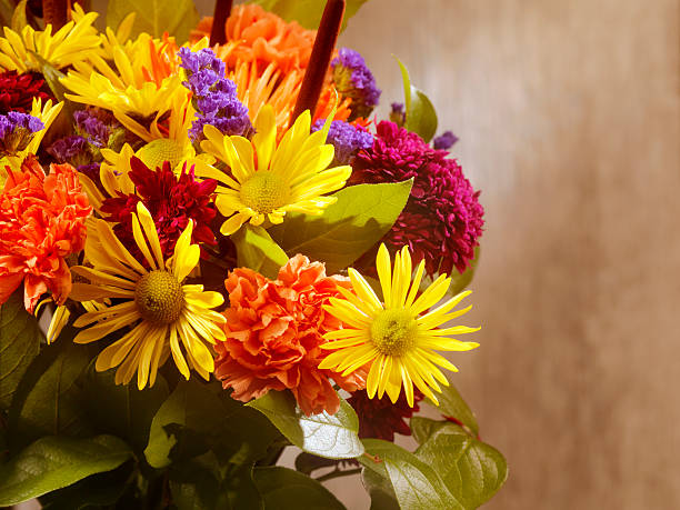 istock Flower Arrangement on Dark Wood 489348670