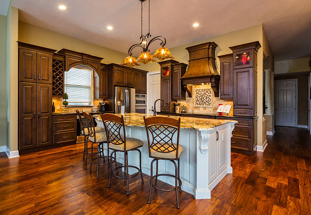 istock New Remodeled Modern Kitchen with Breakfast Bar 489348796