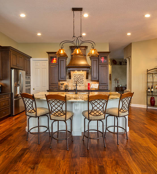 istock New Remodeled Modern Kitchen with Breakfast Bar 489348854