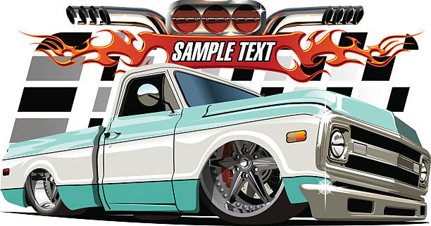 ilustraciones, imágenes clip art, dibujos animados e iconos de stock de lowrider de historieta - bólido