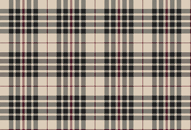 blackberry tartan bez szwu wzór - wallpaper textile retro revival tartan stock illustrations