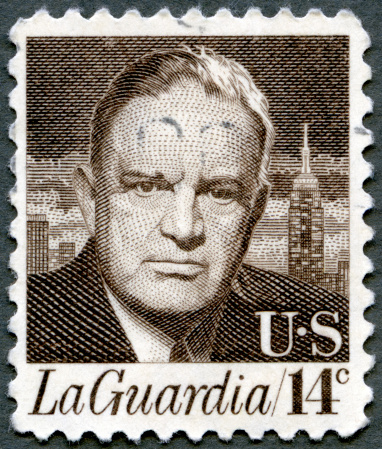 Postage stamp USA 1972 printed in USA shows portrait of Fiorello Henry LaGuardia (1882-1947), circa 1972