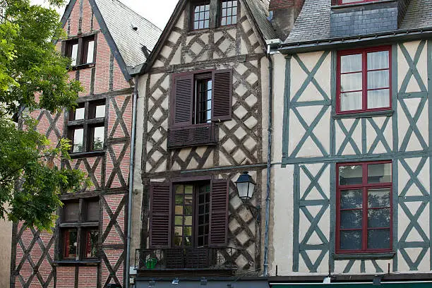 Half-timbered house in Tours, Loire Valley, France