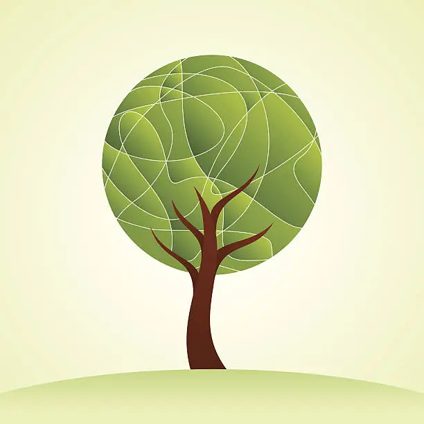 Vector illustration of creative trees with environment