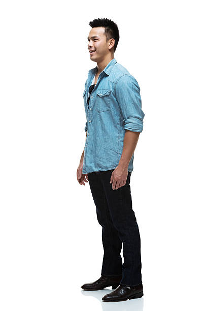 Smiling man looking away & wearing casual clothes