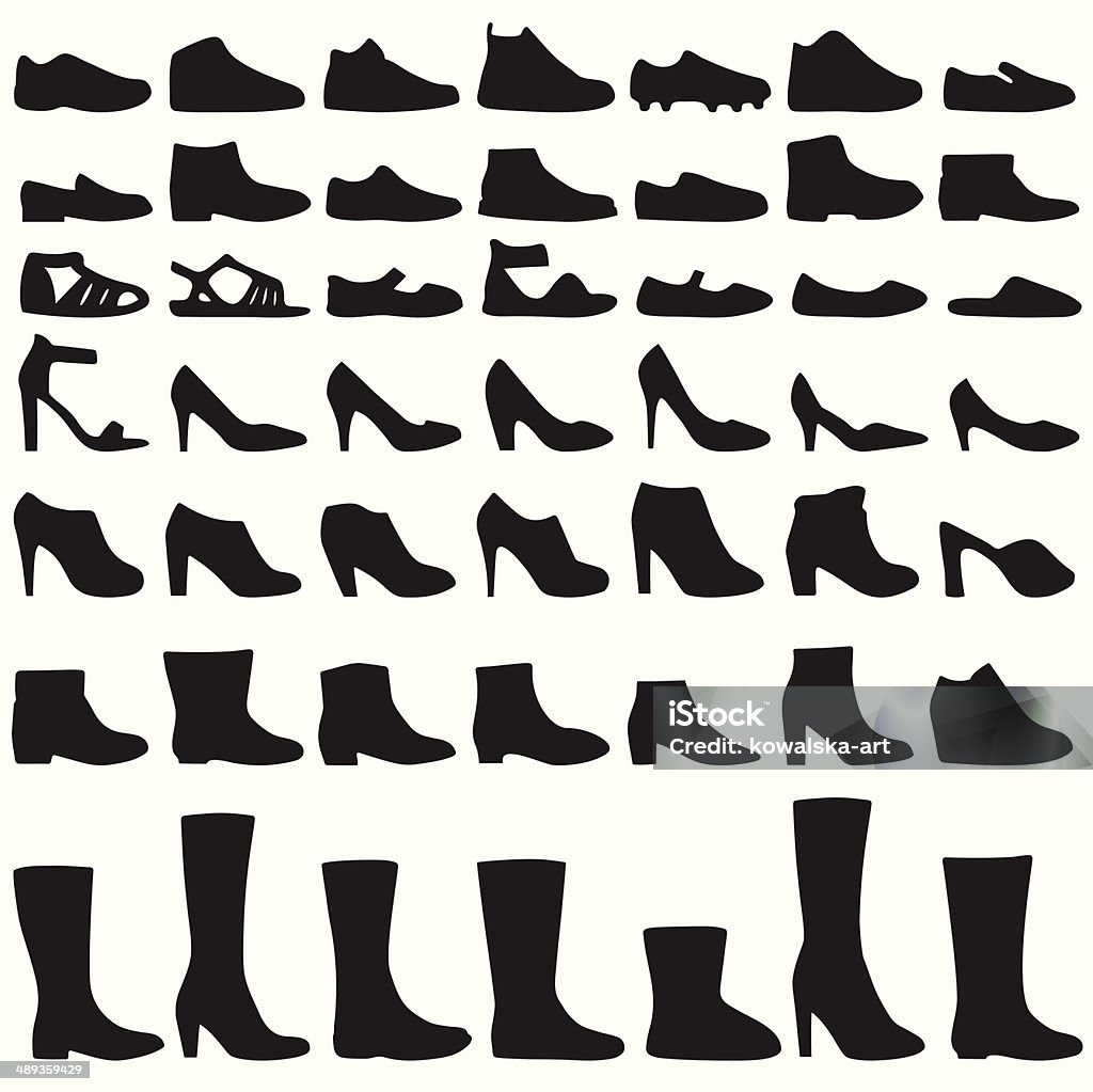 shoes silhouette vector fashion shoes silhouette, set of icon boots Shoe stock vector