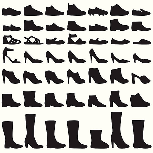 shoes silhouette vector art illustration