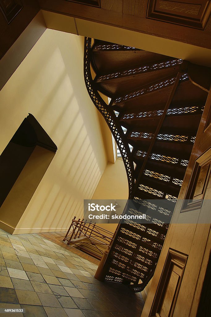 Antique Stairwell This is a photograph of an old metal stairway in downtown St. Louis Abstract Stock Photo