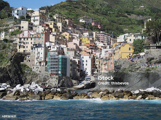 Riomaggiore Cinque Terre Italy Stock Photo - Download Image Now - Cinque Terre, Cliff, Coastline