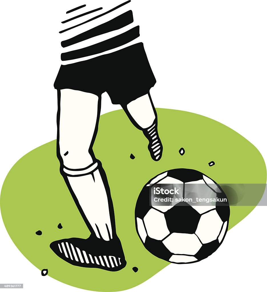 Footballer viendo la pelota - arte vectorial de Actividades recreativas libre de derechos