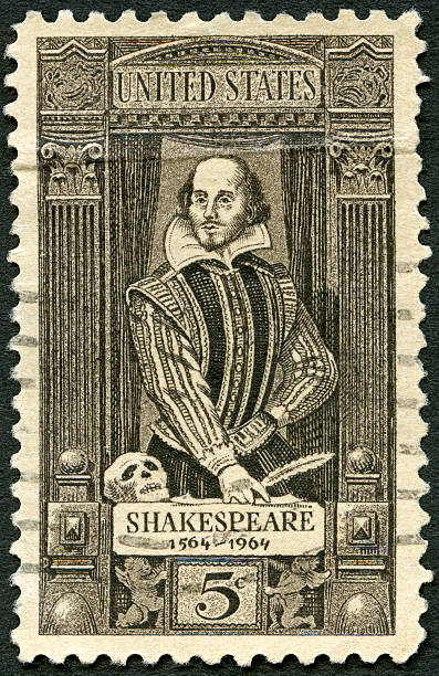 sello postal usa 1964 muestra william shakespeare 1564-1616 - william shakespeare poet literature history fotografías e imágenes de stock