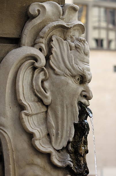 renaissance fuente en florence - renaissance baroque style sculpture human face fotografías e imágenes de stock