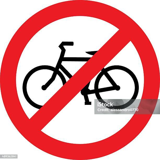No Bicycle Sign Stock Photo - Download Image Now - Banner - Sign, Bicycle, Circle