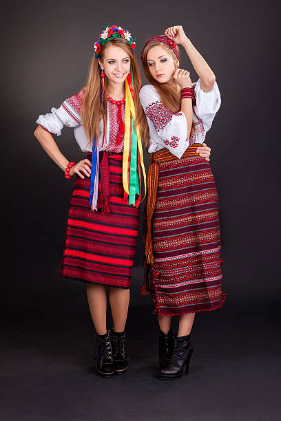 istock Young women in ukrainian clothes 489362883