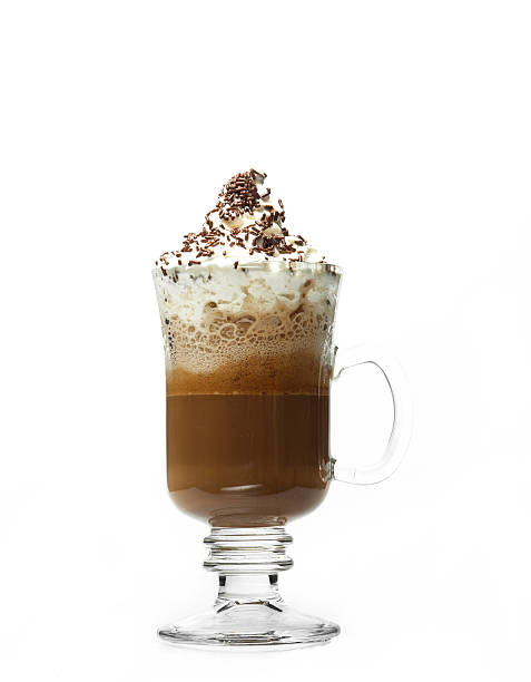 Glass coffee cup stock photo