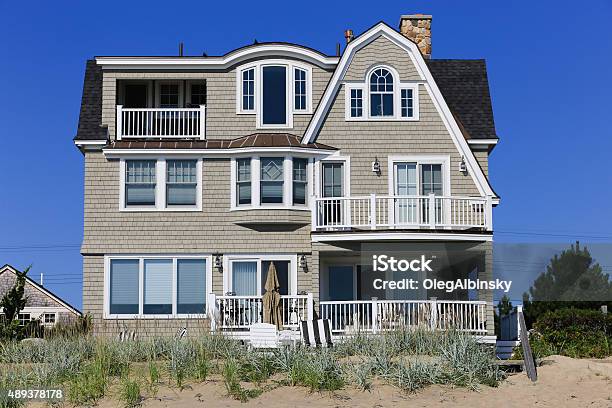 Luxury Waterfront Beach House Ogunquit Maine New England Usa Stock Photo - Download Image Now