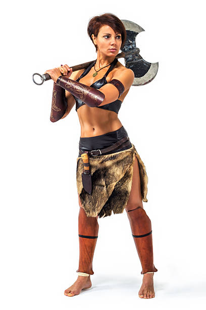 istock Warrior - woman with an axe 489378886