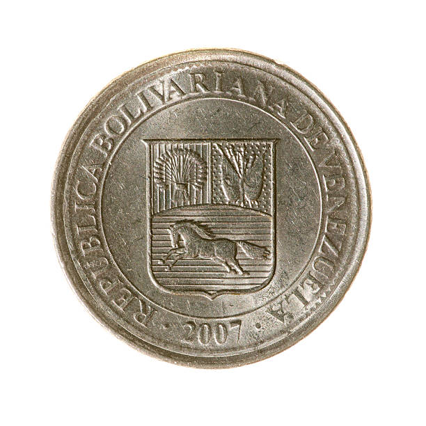 istock fifty centavo coin Bolivia isolated on white background. top vi 489380970