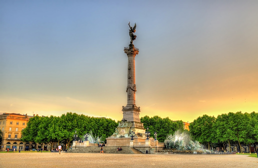 Monument aux Girondins on the Quinconces square in Bordeaux