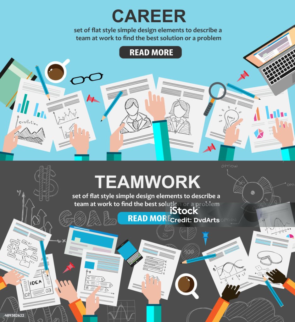 Design Concepts for team work and career Design Concepts for team work and career, financial management or business strategy.. Ideal for corporate brochures, flyers, digital marketing, product or idea presentations, web banners and so on . 2015 stock vector