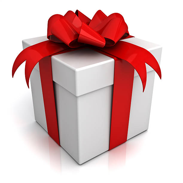 istock Gift box with red ribbon bow 489386388