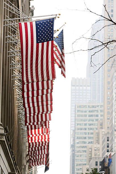 istock US Flags and buildings in the Financial District 489387540