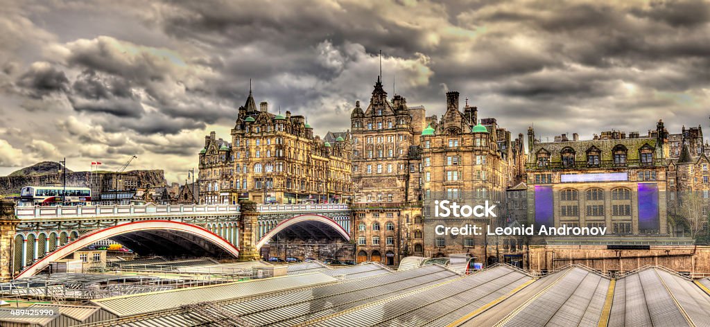 North Bridge above Waverley Station in Edinburgh, Scotland Edinburgh - Scotland Stock Photo