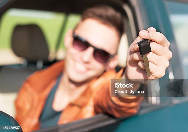 Young Man Showing Car Keys Stock Image Stock Photo - Download Image Now - Adult, Adults Only, Beautiful People