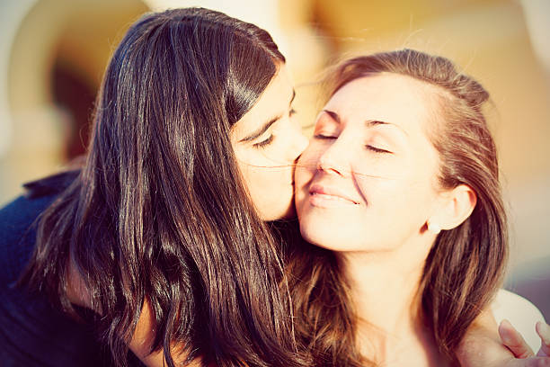 Real mother with daughter