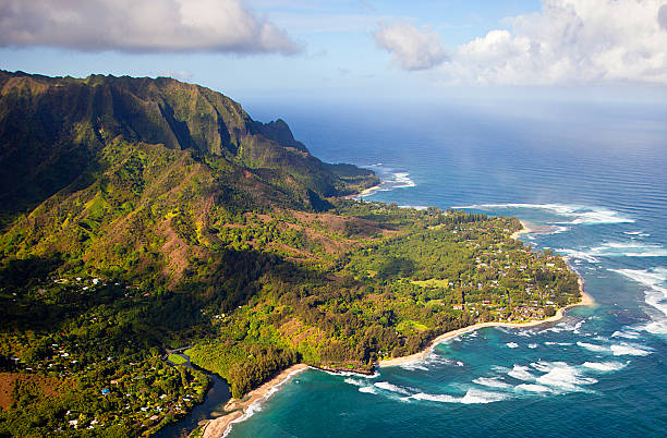 istock Kauai mountain range with millionaire homes 489427801
